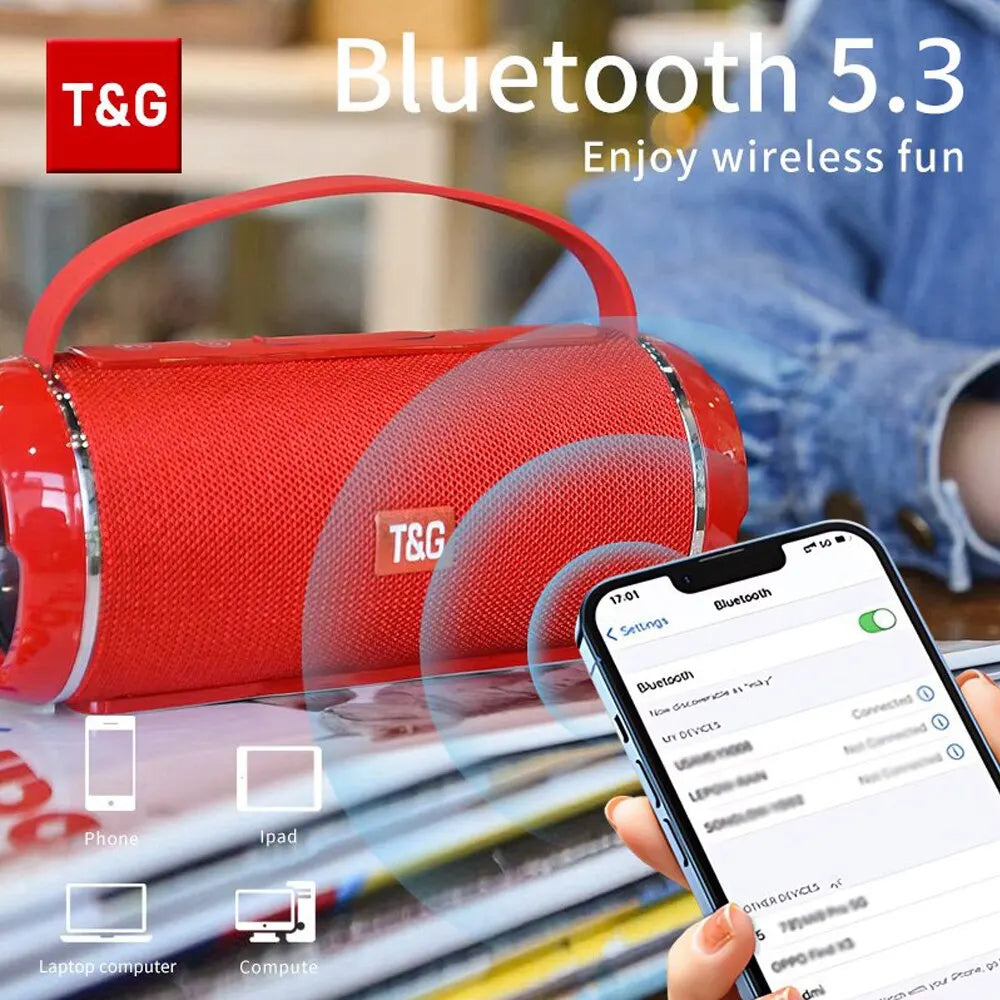 Bluetooth-Lautsprecher TG116c TWS Drahtlos Leistungsstarker Tragbarer Outdoor-Lautsprecher Wasserdichter Subwoofer 3D-Stereo-Sound Freisprechfunktion