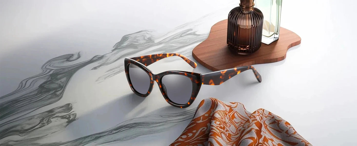 ZENOTTIC Polarisierte Sonnenbrille Damen Cat-Eye: Trendige Cateye Sonnenbrille für Damen - Süße Sonnenbrille UV400 Schutz