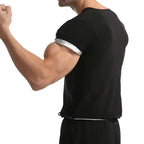 Men Sweat Sauna T-shirt Heat Trapping Compression Shirts Waist Trainer Sportswear Slimming Sauna Suit Fitness Fat Burning Tops