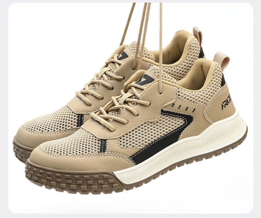 Sicherheitsschuhe Herren S3 mit Stahlkappenstiefel, EU Standard Kevlar Arbeitsschuhe Herren Leichtgewicht, CN39-46 Schutzarbeitsschuhe Damen