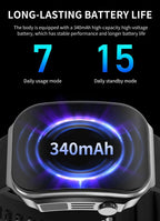 LIGE Neue 2,2-Zoll 3D Gebogenes Display Smartwatch Mit LED-Licht Thermometer Gesundheitsmonitor Smartwatch BT Anruf Sport Fitness Uhr