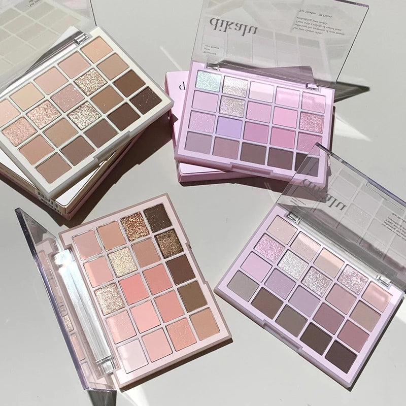 DIKALU 20-Farben Koreanische Lidschatten-Palette mit geringer Sättigung Matt Wasserfest Braun Rosa Lidschatten-Palette Langanhaltendes Tages-Make-up