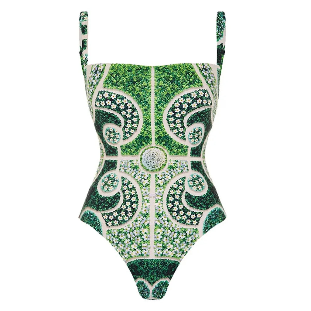 2tlg. bedruckter Badeanzug Damen Sexy Bademode Neuer Bikini mit langem Rock Damen Biquini Push Up Badeanzug Body Strandkleidung Strandtuch