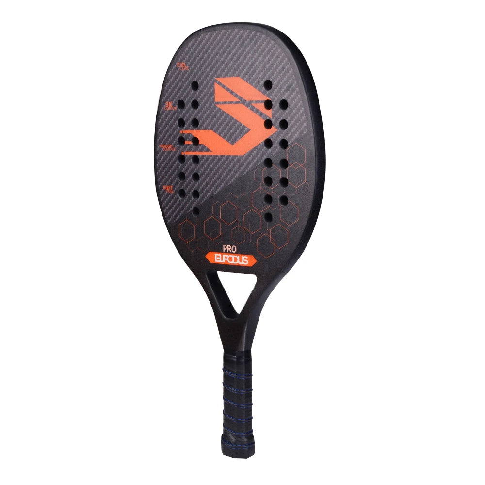 Vollcarbon 3K Faser Strandtennisschläger raue Oberfläche professioneller Schläger für Herren und Damen mit Schutzhülle