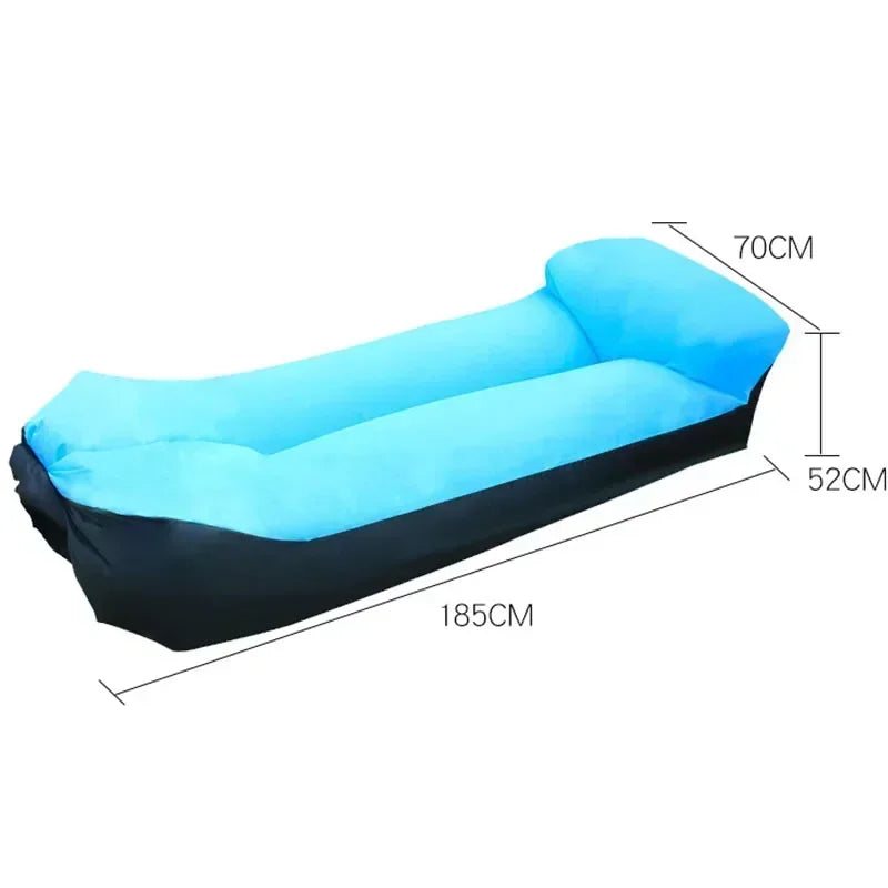 Outdoor tragbares aufblasbares Sofa Strand Faules Luftsofa Faltbarer Schlafsack Oxford-Stoff Campingmöbel 190x70cm
