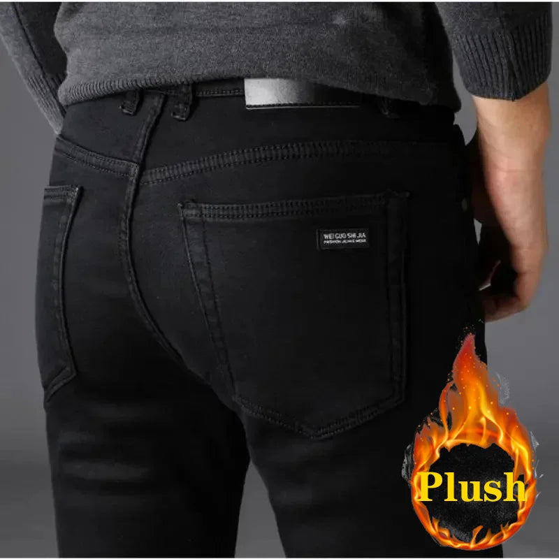 Frühling Herbst Herren Klassische Modemarke Jeans Homme Mann Weiche Stretch Schwarze Biker Maskulino Denim Hose Herrenhosen Overalls