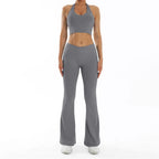 Scrunch-Sportanzug Damen Yoga-Set Gymnastik-Kleidung Sexy Sport-BHs und Schlaghosen-Sets Fitness-Outfits Damen Trainingskleidung