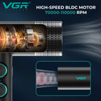 VGR Haartrockner Professioneller Haartrockner BLDC-Motor Haarstyling-Föhnmaschine 110000 U/min Negativ-Ionen Salon-Gebläse V-401