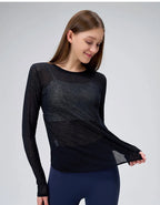 Yogaanzug Damen Langarmshirts Schöne Rücken Sportanzug Tops Schmale Lose Bluse Pilates Fitness Gym Anzug Laufbekleidung