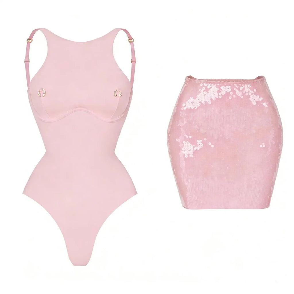 2026 2tlg. sexy Damen-Badeanzug, einteilig, weibliche Bademode, unifarben, Biquini, hoch geschnitten, Monokini, Push-Up-Badeanzüge, Strandmode