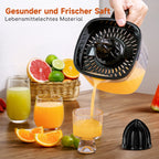 Aigostar Elektrische Zitruspresse, 1,2L große Saftpresse mit LED-Arbeitslicht und 2 abnehmbaren Kegeln, Zitronenpresse für Orangen