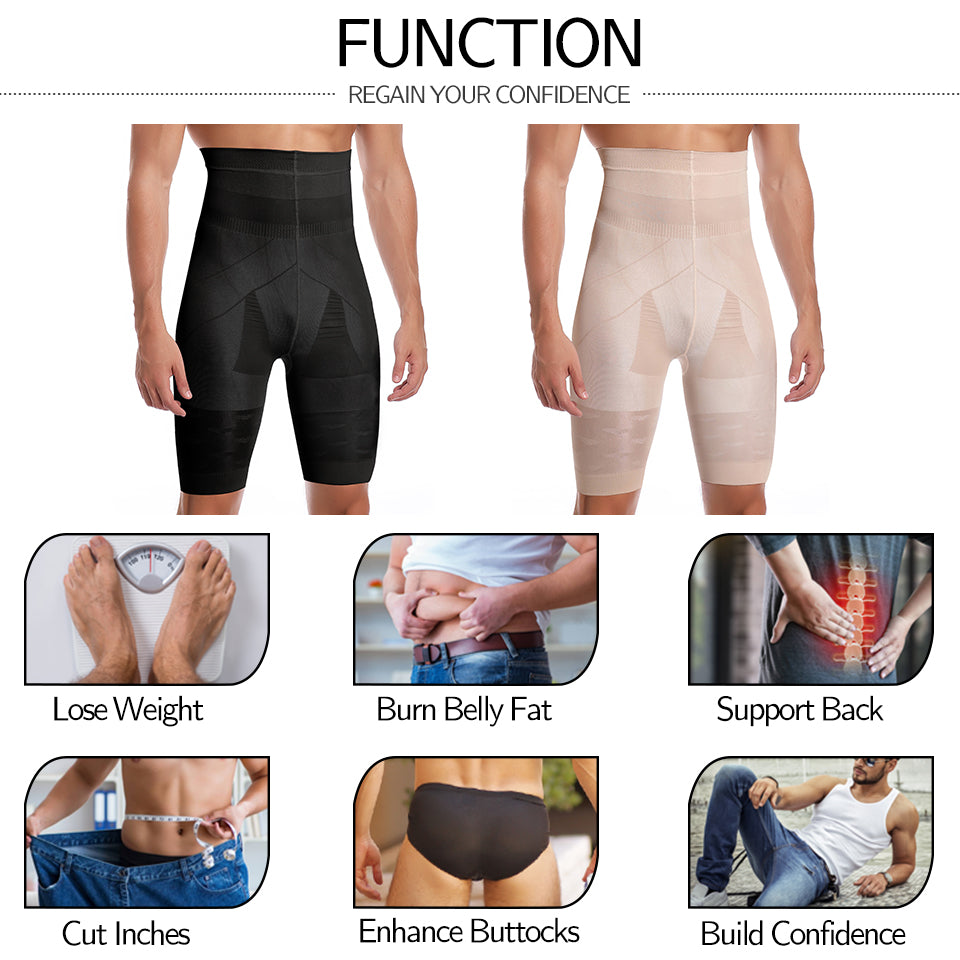 Herren Body Shaper Bauchkontroll-Shorts Shapewear Bauchmieder Boxer Slips Hohe Taille Schlankheitsunterwäsche Bein Kompressionshose
