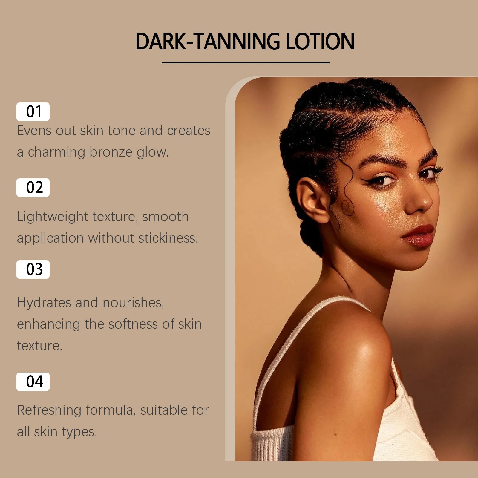 100ML Selbstbräunungslotion Tief Feuchtigkeitsspendend Nicht Fettend Für Gesunden Teint Bronzer Weizenhaut Ohne Sonne Bräunungscreme für den Sommer