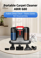 ABIR G80 Handstaubsauger, 150000PA Nass- und Trockensauger für Zuhause, Sofa, Fenster, Auto, Tierhaare, Polster, Flecken und Textilien