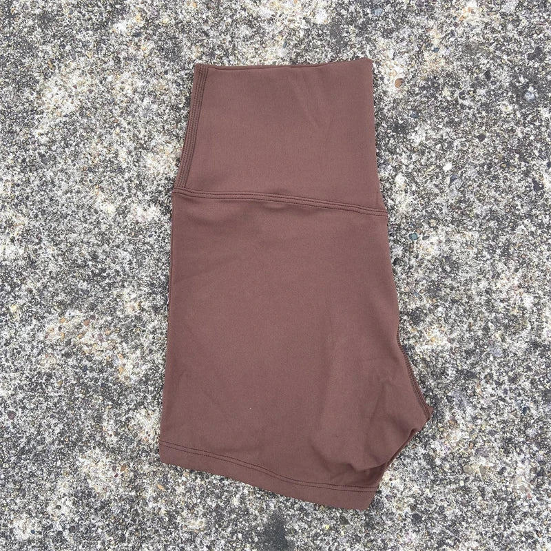 Sexy einfarbige Damen-Fitness-Sportshorts, hohe Taille, athletische Yoga-Shorts, Bein-Radfahren, umfassendes Training, Jogging, Squat-Proof