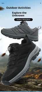 Herren-Outdoor-Sportschuhe für Frühling und Herbst mit drehbarer Schnalle, bequem, rutschfest, Wanderschuhe, große Größen 39–48