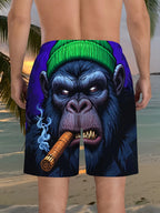 3D-Gorilla-Druckdesign Mode Sexy Wasserdicht Schnelltrocknend Sport Herren Kinder Surfen Urlaub Freizeit Eltern-Kind Strandshorts