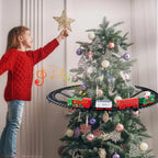 VATOS Hängender Weihnachtszug Spielzeug mit Licht und Sound, Zug um den Weihnachtsbaum, Dekoration, Geschenk, Indoor-Spielzeug für Kinder