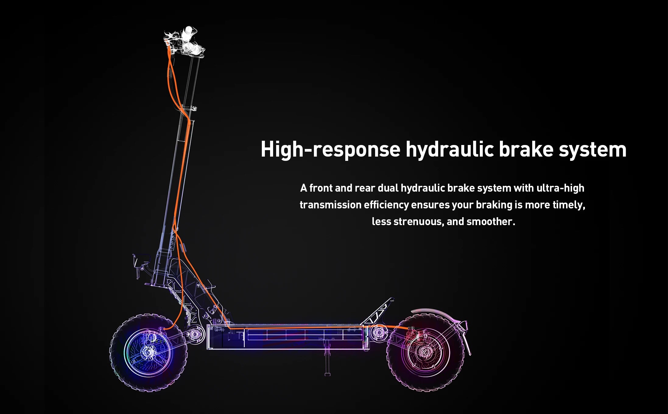 JOYOR S10-S-Z E-Scooter 60V 18Ah Doppelmotor 2000W 10 Zoll Reifen Erwachsenen E-Scooter Schwarz Höchstgeschwindigkeit 65km/h Reichweite 70-85km