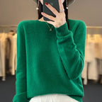 100 % Merinowolle Pullover Damen O-Ausschnitt Kaschmir Strickwaren Female Pullover Herbst Winter Freizeit Oberteile Einfarbig Weiche Kleidung