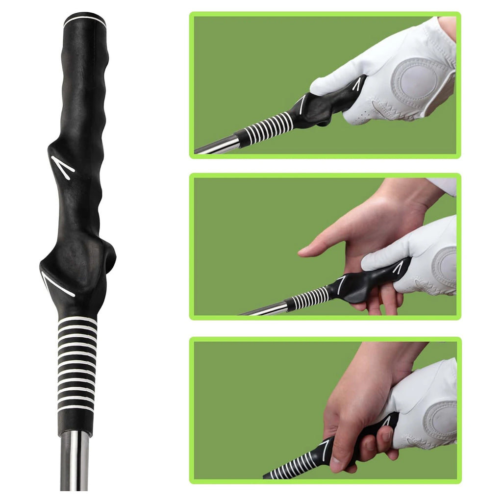 Einziehbarer Golfschwung-Trainingshelfer Rhythmus-Klick-Sound Golfgriff-Trainer-Aufsatz für das Indoor-Training Golfzubehör