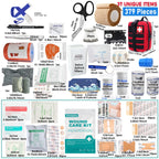 379-teiliges Erste-Hilfe-Set für Zuhause und Büro, tragbare Notfalltasche, rotes Survival-Handgepäck für Outdoor-Aktivitäten, Camping, Jagd, Wandern
