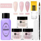 8pc MTSSII Acrylic Powder Nail System Set Clear Nude Pink Monomer Liquid Set With Nail Brush For Nails Extension Carving Flower