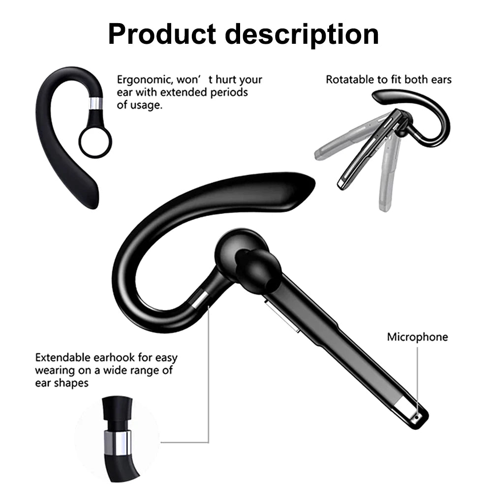YYK-520 Kabellose Kopfhörer Business Bluetooth 5.3 Ohrhörer Freisprechanruf Mikrofon Geräuschunterdrückung Headset In-Ear-Kopfhörer zum Autofahren
