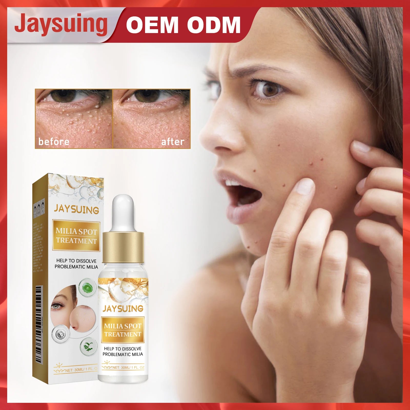 Die Augenpflege-Essenz-Lotion pflegt sanft die Haut um die Augen, schützt vor Partikeln, nährt und spendet Feuchtigkeit.