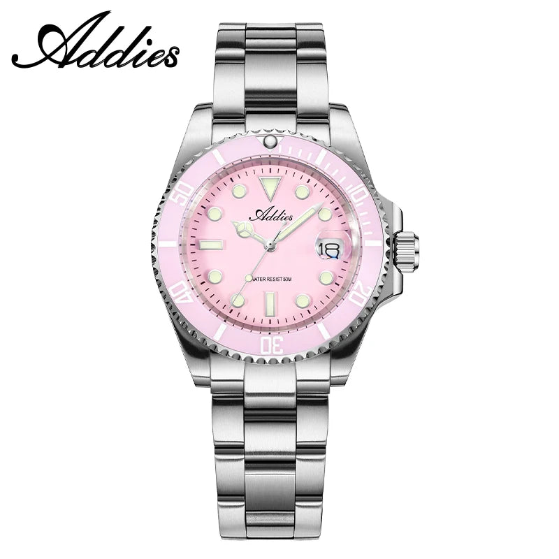 ADDIES Luxus Damenarmbanduhren Elegant Klassische 36mm Business Damenuhr BGW9 Leuchtend Wasserdicht Edelstahl Quarz Damenuhren