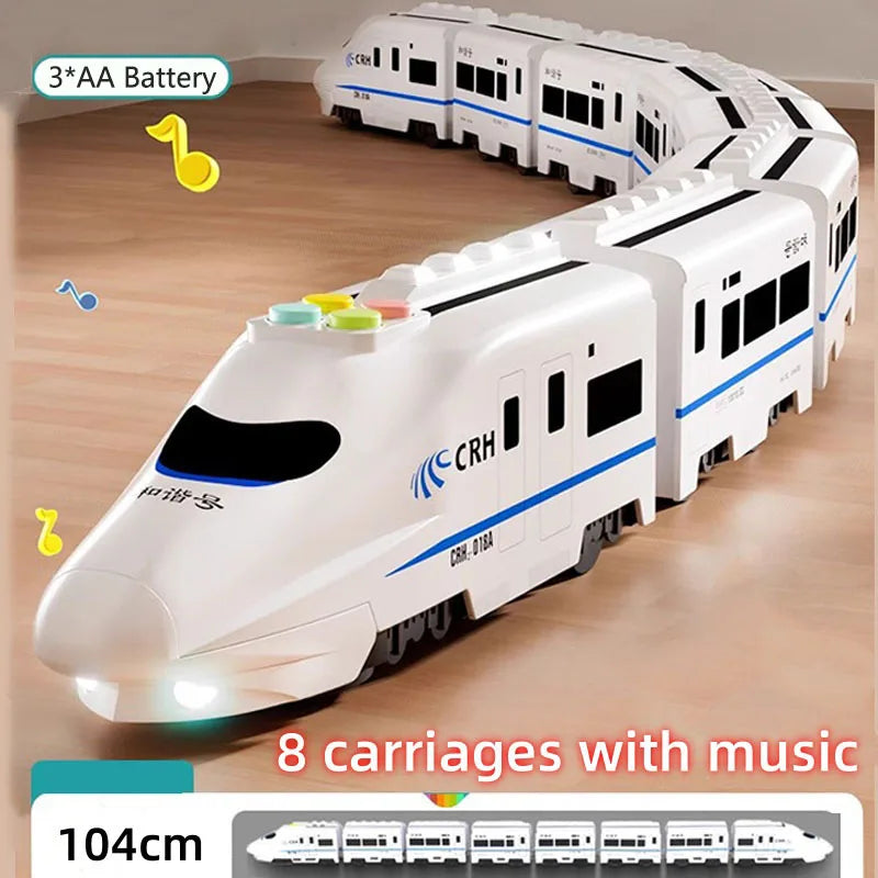 Spielzeug-Elektrozug "Bullet Train" – Batteriebetriebene Aktionslokomotive, Hochgeschwindigkeitsfahrzeug mit Zuggeräusch und Licht, Geschenk für Kinder