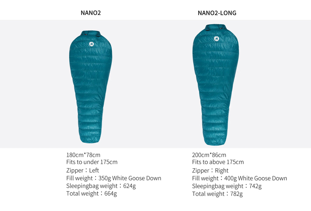 AEGISMAX Nano2 Upgrade 0 Grad 800FP Gänsedaunen Schlafsack Outdoor Ultraleichter Camping Wandern Schlafsack für Herren & Damen