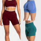 Damen Sportshorts Fitness High Waist Scrunch Nahtlose Yoga Leggings Radlerhosen Workout Lauf Fitness Hosen
