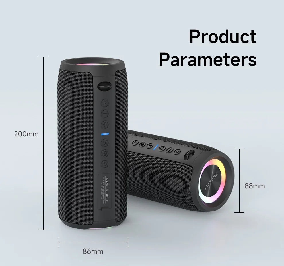 ZEALOT-S51PRO 40W High-Power Bluetooth-Lautsprecher 3D-Stereo-Bass Bluetooth-Lautsprecher Tragbarer IPX5 Wasserdichter Geeigneter TWS Boombox