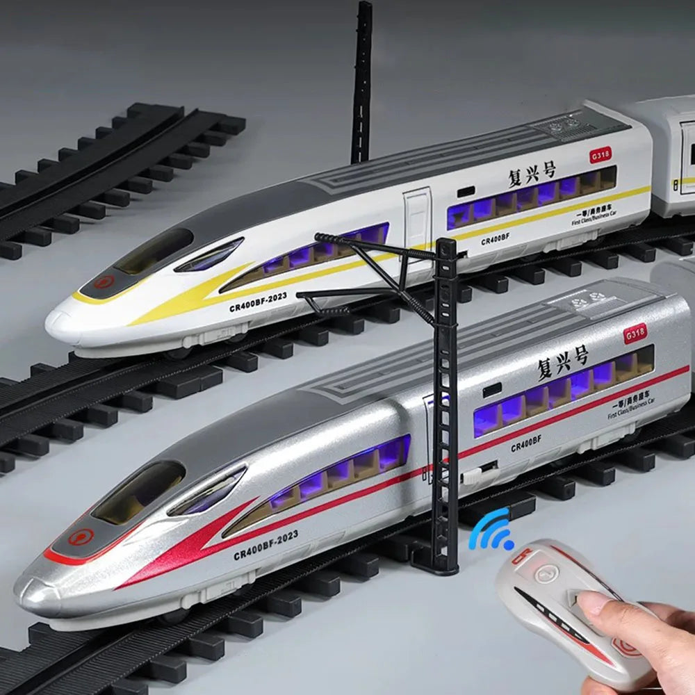 1:60 Maßstab FuXing Hochgeschwindigkeitszug Spielzeugauto Modell Sound Licht Fernbedienung Elektrische Simulation Zugmodelle Ornamente Geschenke