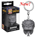 Neue FUNKO Schlüsselanhänger Disney Dämonin Prinzessin Bella Arielle Alice Anna Elsa Bell Jack Sally Stitch Actionfigur Spielzeug Ornamente
