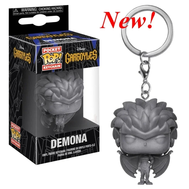 Neue FUNKO Schlüsselanhänger Disney Dämonin Prinzessin Bella Arielle Alice Anna Elsa Bell Jack Sally Stitch Actionfigur Spielzeug Ornamente