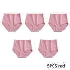 FallSweet 5er-Pack Damen Baumwollslips Nahtlose Plus Size Unterhosen Einfarbige Unterwäsche Weich Atmungsaktive Damenslips
