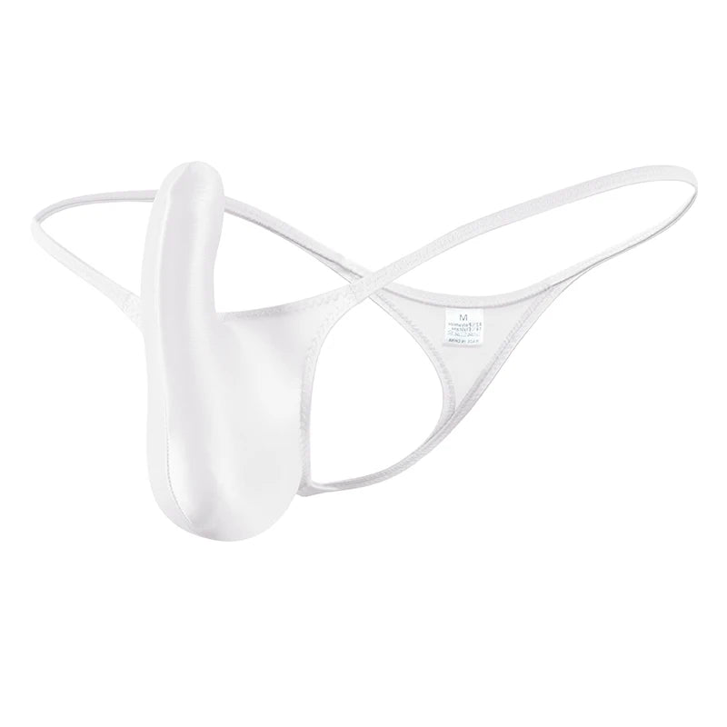 YAULAANG Sexy Herren Glanz Gay Unterwäsche Öliger G-String Tanga Glänzend niedrige Taille Hohe Elastizität Herren Dessous