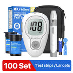 LinkSun Blutzuckermessgerät G-425-3 Glukometer ohne Codierung für Diabetestest 10/50/100 Teststreifen Lanzetten Medizinischer Blutzucker mg/mmol