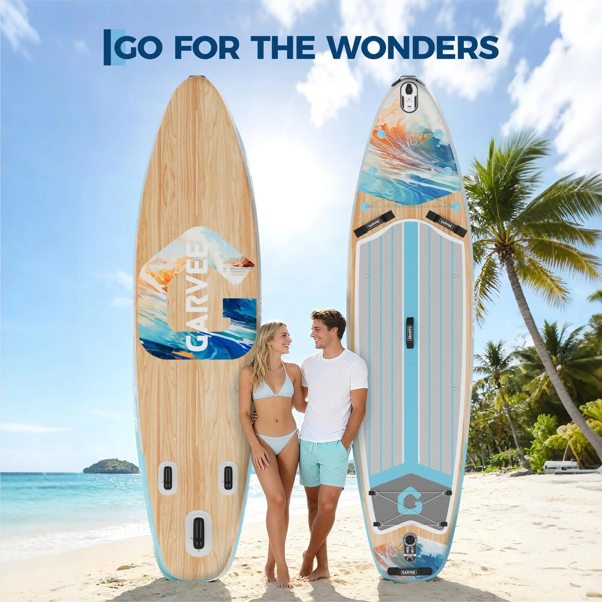 Aufblasbares Stand-Up Paddleboard Komplettset mit verstellbarem Paddel/Handpumpe für Wassersport und Surfen im Freien