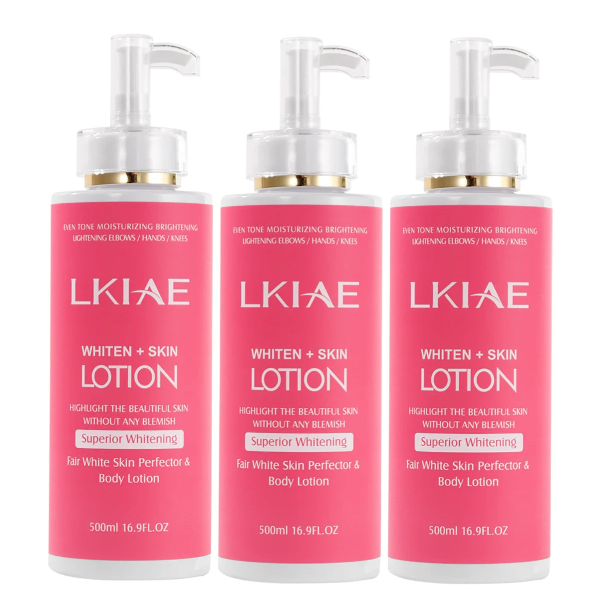 AILKE Superior Aufhellende Körperlotion, feuchtigkeitsspendend, glatte Haut, reduziert dunkle Flecken, mit Rosenöl, Niacinamid, 500ml