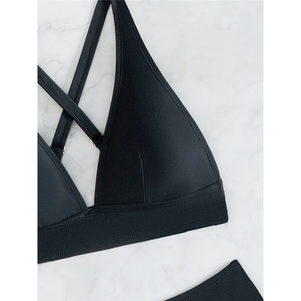 S - XL Kreuzrücken Mini Micro Tanga Bikini Damen Badeanzug Zweiteiliges Bikini Set Bademode Schwimmanzug K5022