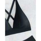 S - XL Kreuzrücken Mini Micro Tanga Bikini Damen Badeanzug Zweiteiliges Bikini Set Bademode Schwimmanzug K5022
