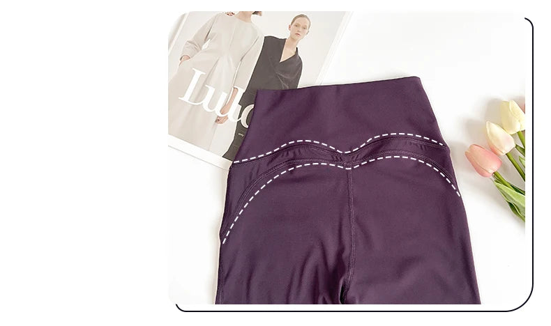 Damen High-Waist Schlag-Yogahosen Bequeme Pilates-Laufleggings Stylische Fitness-Sporthosen
