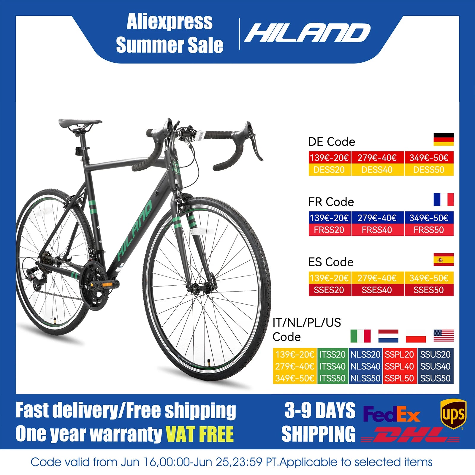 Hiland Aluminium Rennrad, Shimano 14 Gänge, 53/57cm Rahmen, Rennrad für Herren Herren-Rennrad