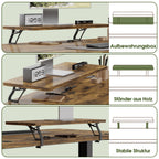 Devoko elektrischer höhenverstellbarer Schreibtisch 120 × 60 cm mit Monitorständer Ergonomischer Sitz-Steh-Schreibtisch (Weiß)