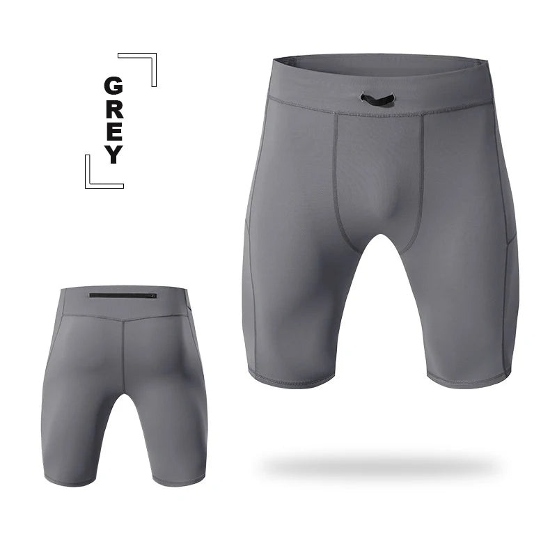 Kompressionsshorts Herren Schnell Trocknend Bodybuilding Tights Shorts Fitness Leggings Elastischer Bund Sportshorts Kurze Hose Gym Laufsport Herren