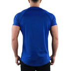 Herren Sommer Fitness Einfarbiges Gym T-Shirt Bekleidung Rundhals Kurzarm T-Shirt Baumwolle Slim Fit T-Shirt Bodybuilding Workout T-Shirts Oberteile