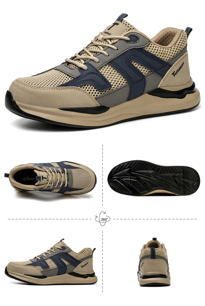 Sicherheitsschuhe Herren mit Stahlkappe Anti-Smash Arbeitsschuhe Sneaker Leicht Stichschutz Unzerstörbare Schuhe Dropshipping
